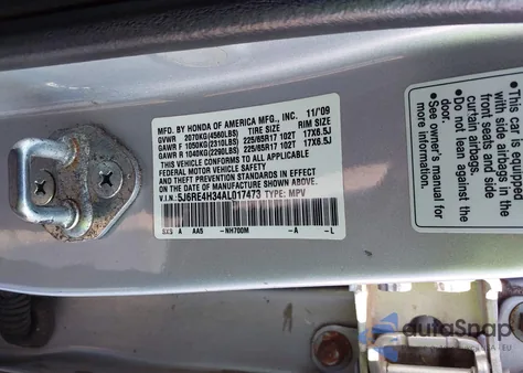 2010 Honda Cr-V Lx from USA, damaged, VIN 5J6RE4H34AL017473